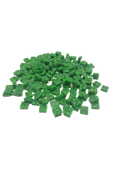 TELLİ KAVRAK Mozaik Yapay Hobi Taşı _ Kare Koyu Yeşil_250adet _ölçü (8X8X3MM)