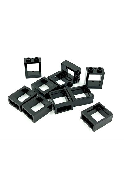 LEGO ملحق Moc City Castle Window الأصلي - نافذة سوداء 1x2x2، سيتم إرسال 4 قطع