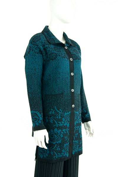 Oppland Cardigan pentru mama pentru femeie, tricotaje de iarnă, cu nasturi, buzunar peste tot, cu motiv Rose Time, țesute din lână