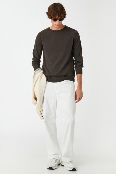 Koton Brauner Herrenpullover 3WAM70013HT