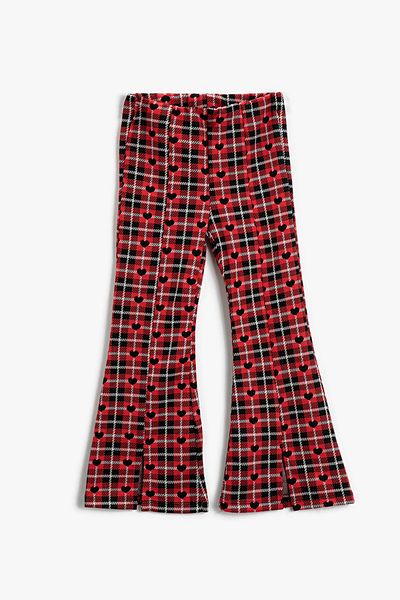 Koton Rote karierte Mädchenjeans 3WKG40188AK