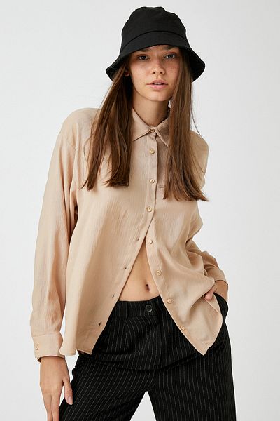 Koton Women's Beige Shirt 3WAL60107IW