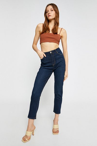 Koton Dunkle Indigo-Jeans für Damen 3SAL40071MD
