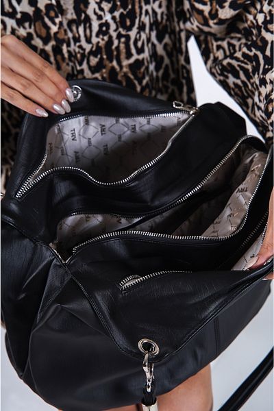 Solo Bag Geantă de umăr cu mâner din piele moale, neagră, pentru femei