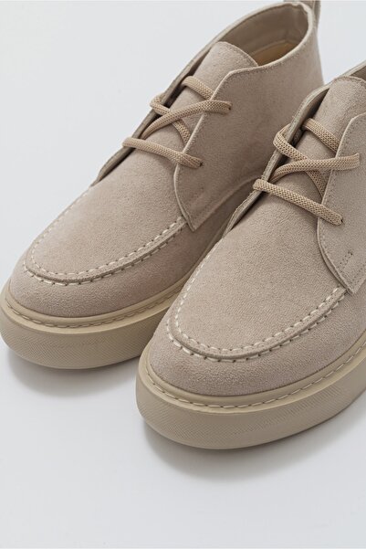 LuviShoes Valve Bej Süet Kadın Bot