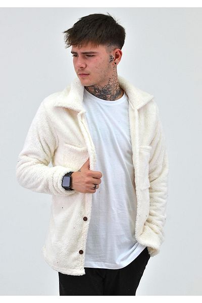 ModaTEKS Unisex Λευκό Λούτρινο Fleece