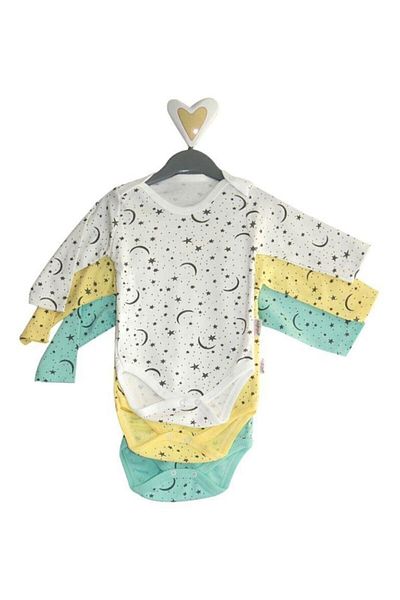 Nayinom Long Sleeve Snap Body 3 Pieces Crescent Star Patterned