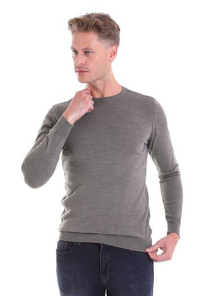 Hatemoğlu Μάλλινο πουλόβερ Mink Comfort Fit Plain Crew Neck