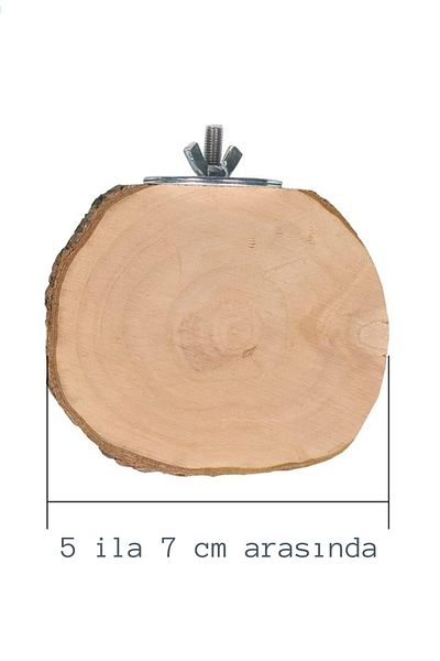 Alyones Natural Oak Set of 3 Round Hanging Wooden Rotating Platform Perch Standing Platform For Small Animals