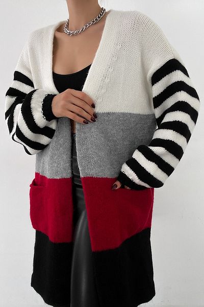 FEMELLE Cardigan din tricotaje de mărime standard, multicoloră, noul sezon pentru femei