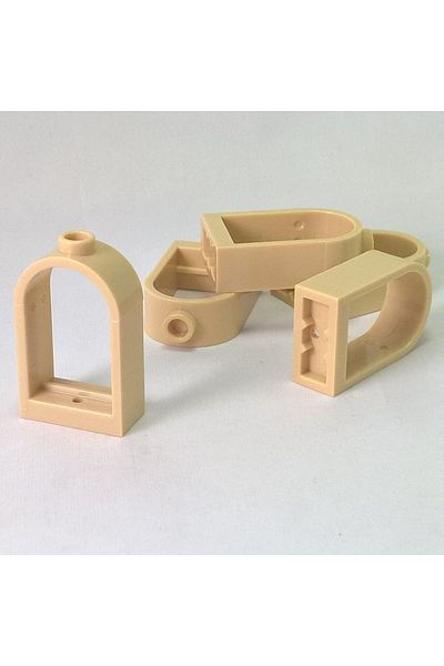 LEGO Original Accessory Custom Moc Window Castle 1 X 3 X 2 Tan Round Window 2 Pieces Will Be Sent