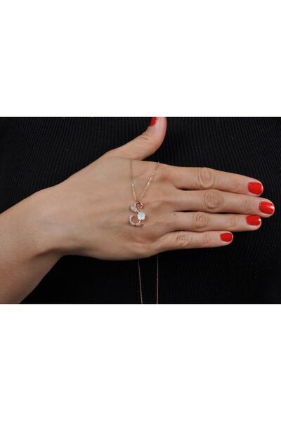 EZİLA SİLVER Manolya Çiçekli Gümüş Harfli Kolye [ S ]