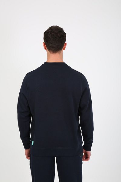 ESQUDO Ανδρικό φούτερ με κεντημένο μπλε Navy Oversize