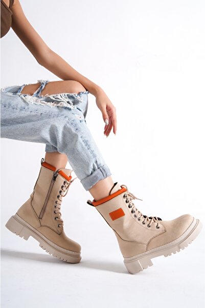 Dila Gigi Süet Kalın Taban Postal Bot