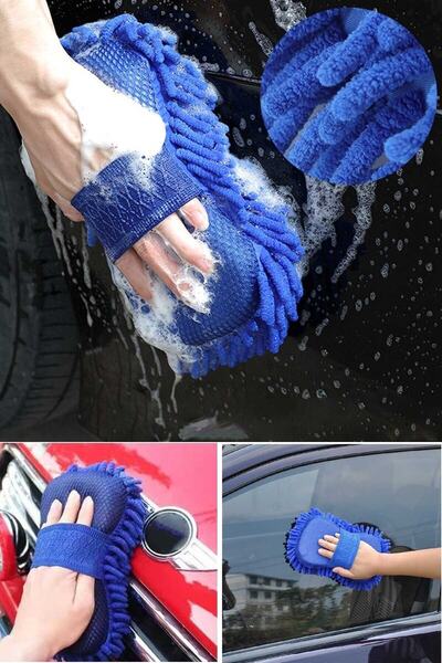 Technojet Mikrofiber Araba Yıkama Eldiveni Süngeri Temizleme Oto Bakım Yıkama Bezi Havlu
