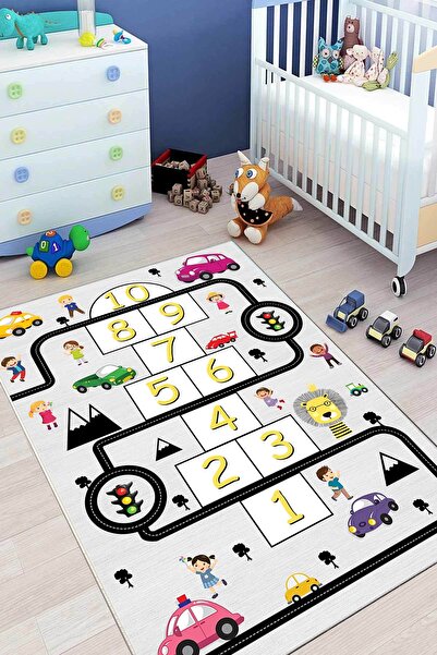 stylehome Dijital Baskılı Kaymaz Tabanlı Yıkanabilir Halı Çocuk Odası Halısı ...