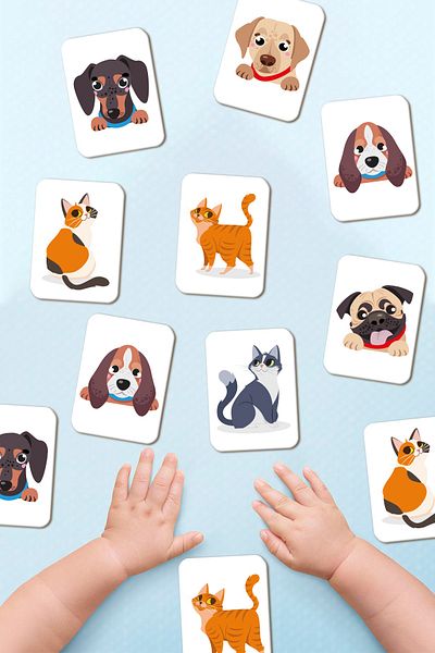 Enjoymydesign Cute Cat Dog Matching Memory Game Memory Game Wooden Educational Toy