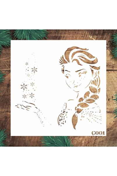 STENCİLTASARIM Stencil Tasarım Ç001 Elsa - Çocuk Dekoratif Duvar, Eşya, Fayan...