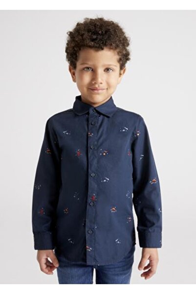 MAYORAL قميص للأولاد باللون الكحلي بأكمام طويلة