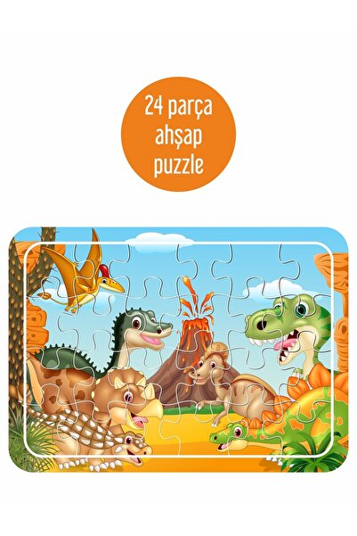 LİPYOS Sevimli Dinazorlar 24 Parça Ahşap Puzzle