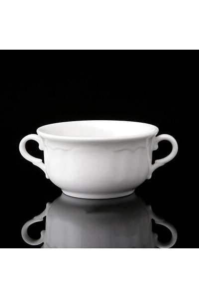 Güral Porselen Soup Bowl with Handle Soup Ready Soup Plate