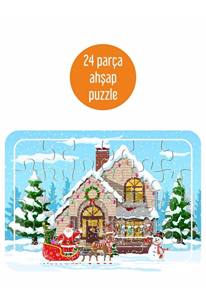 LİPYOS Yeni Yıl, Noel Baba 24 Parça Ahşap Puzzle