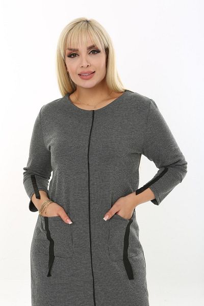 sinemisxxl Lycra Steel Plus Size Gray Dress