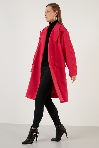 Lela Oversize Double Buttoned Double Breasted Collar Long Coat Coat 6230043