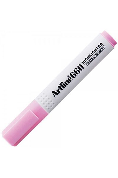 artline : 660 Cut Tip Highlighter Pen : 1.0 - 4.0 Mm : Pastel Pink