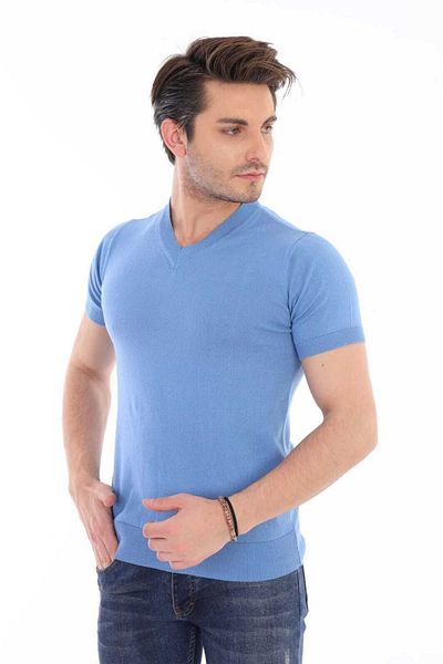 youknitwear you Tricou de tricotaj cu decolteu în V