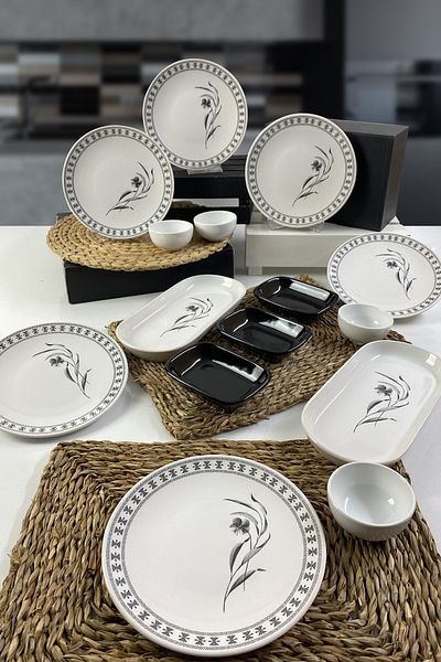 Keramika Viola 15 Piece Breakfast Set for 6 People