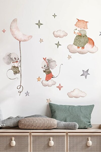 WALLHUMAN Hayal Alemi - Fareler Çocuk Odası Duvar Stickerı