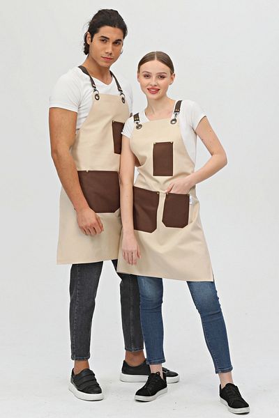 Monki Haus مريلة مقاومة للبقع للمقهى، وباريستا، ومصفف الشعر، والمطبخ، والشيف، والشيف، والرسام، وبائع الزهور