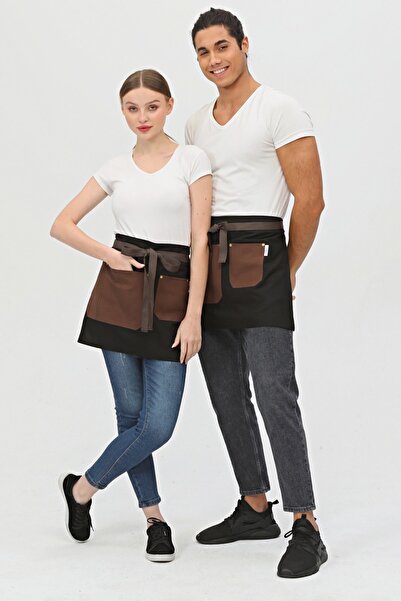 Monki Haus مقهى، باريستا، مصفف شعر، نادل، بائع زهور، مريلة مطبخ، مقاومة للبقع، مريلة نصف قصيرة