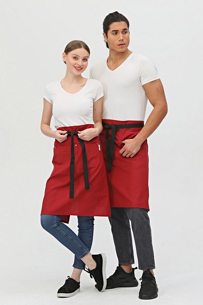 Monki Haus Waiter, Barista, Cafe, Bartender, Florist, Kitchen Aprons, Stain Resistant, Men, Women, Long Half Apron