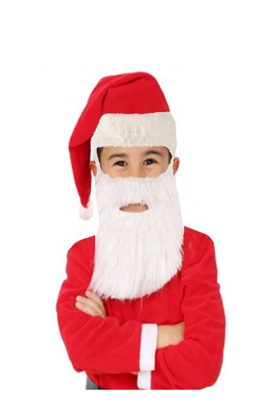 KOSTÜMCE Christmas Santa Claus Hat Beard Set Children