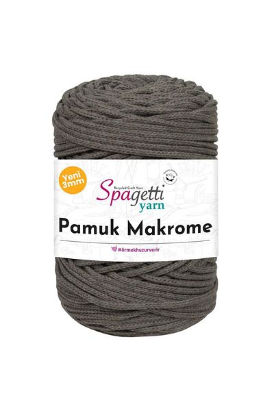 Spagettiyarn Βαμβακερό Μακραμέ 3mm Σκούρο Μπεζ Πλεκτό Χέρι