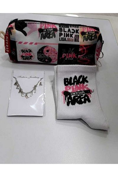 GC GÖKHAN CLUB Συνδυασμός κολιέ κάλτσας θήκης στυλό Blackpink