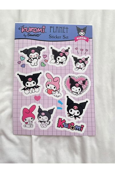 Planet Butik Anime Sanrio Kuromi Agenda, Planner, Phone, Notebook Sticker Set
