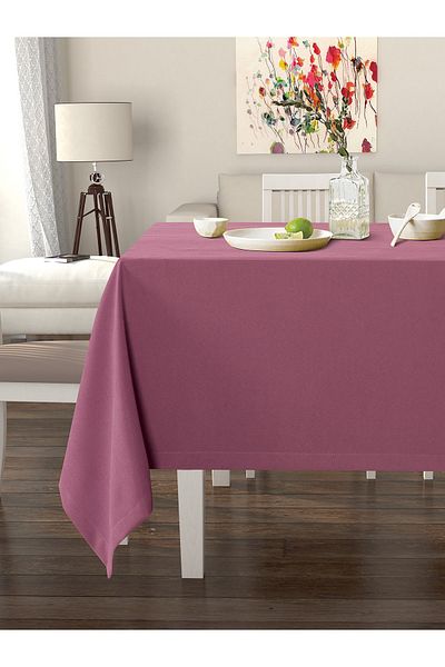 Pastel Lavender Pink Tablecloth Velvet Textured Stain Resistant
