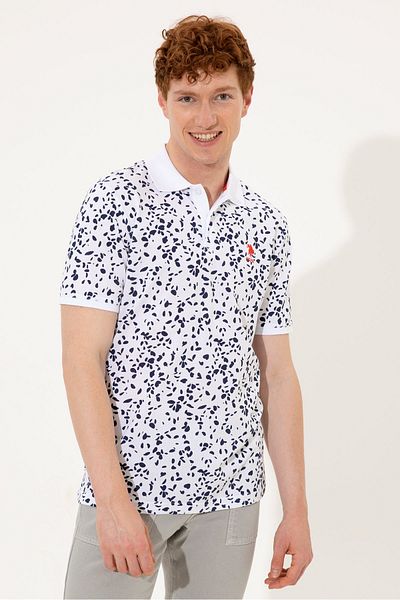U.S. Polo Assn. Ανδρικό λευκό μπλουζάκι