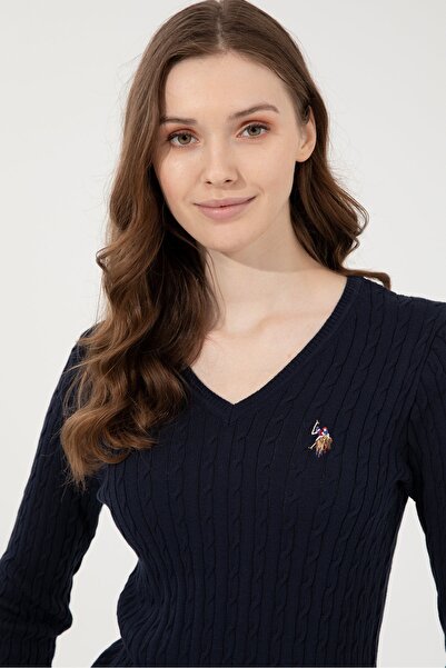 U.S. Polo Assn. Lacivert Kadın Kazak