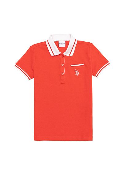 U.S. Polo Assn. Tricou roșu pentru fetiță
