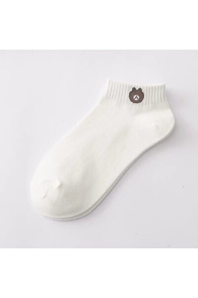 WORTHY SOCKS Комплект от 6 чифта шарени къси чорапи до глезена с анимационни цветни мечешки глави