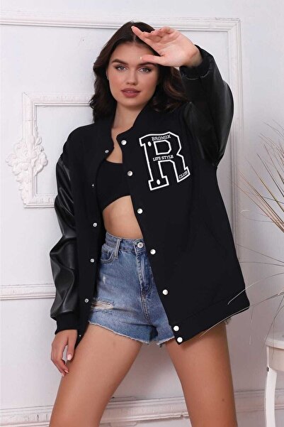 Elzem Moda Butik Jachetă unisex R imprimată pentru colegiu