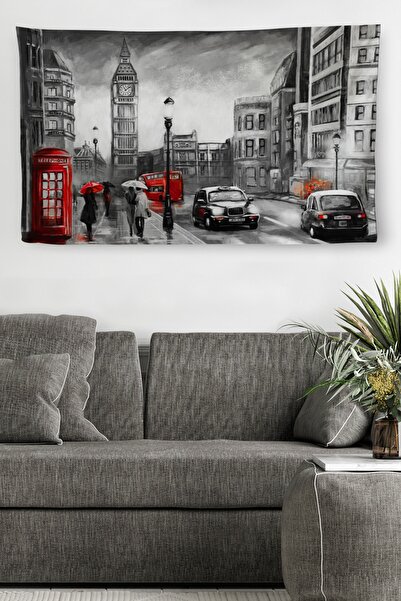 bebekokusu London Textured - Winter Oil Painting Looking Quality Wall Cover C...