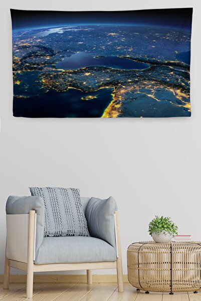 Doğal Tercih Космічний вигляд Туреччини Якісний полотно настінний килим - нас...