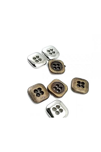 Şentürk aksesuar 11 Mm Four Hole Metal Square Model Strut Button D-1090