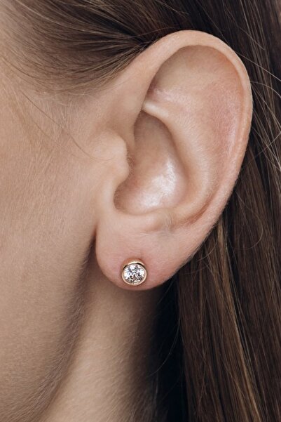 Crystal Diamond Zirconia Işıklı Kutuda 0.50 Carat Tektaş Küpe