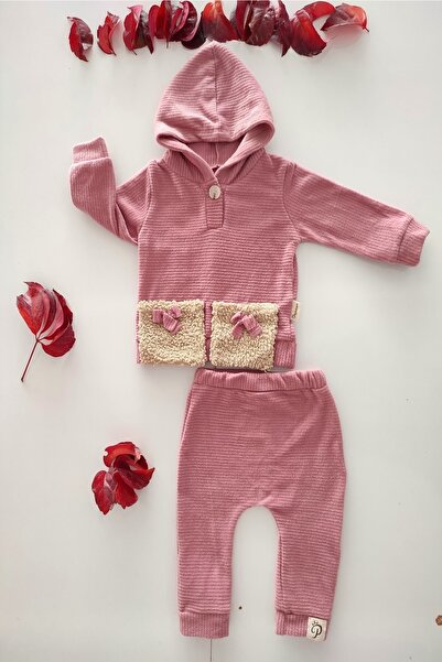 dubi baby طقم أطفال بغطاء للرأس من Nazlı Baby مكون من قطعتين